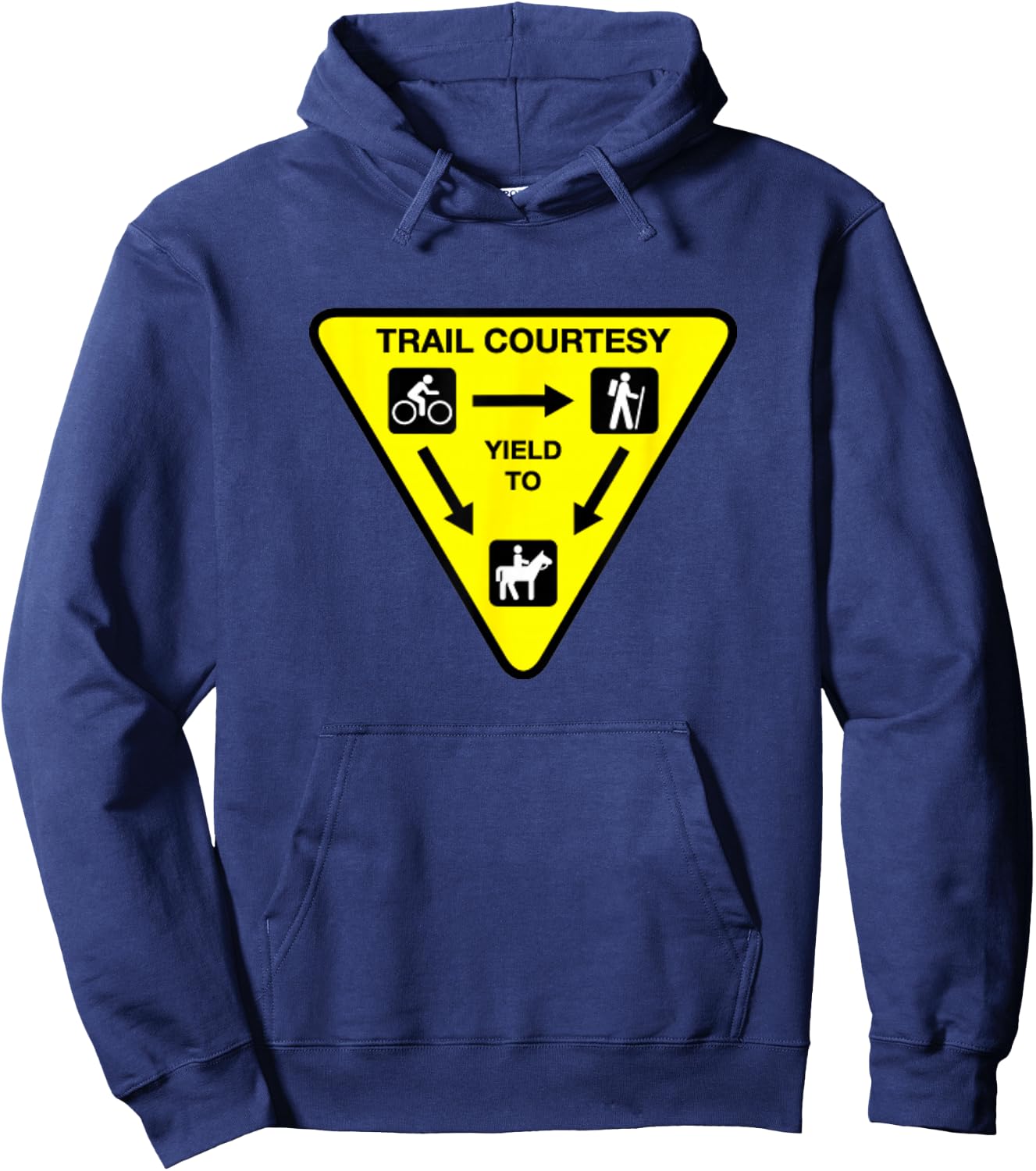 Hiking trail courtesy, horse, biking, walking Hoodie - Hoodie | Navy
