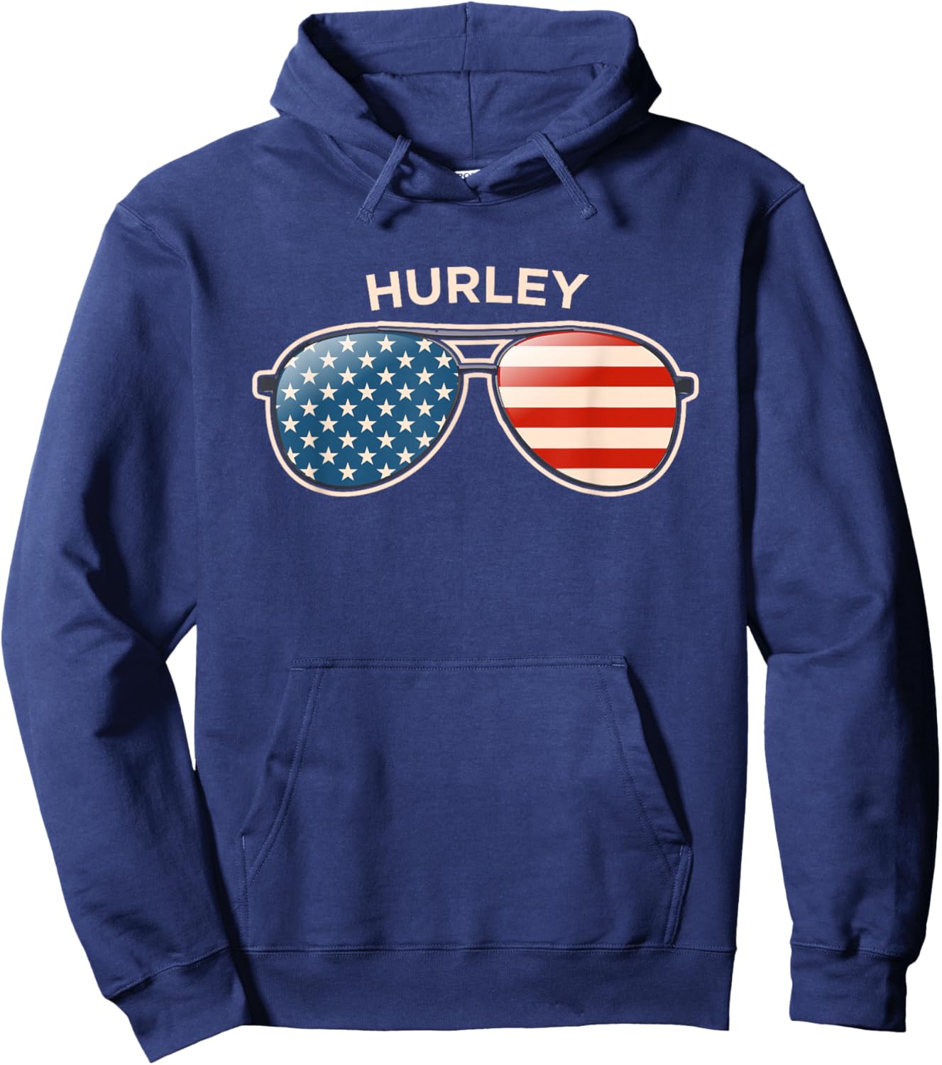 Hurley, MS Vintage US Flag Sunglasses Hoodie - Hoodie | Navy