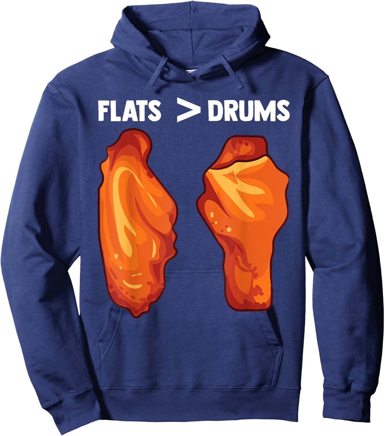 Chicken Wings Flats Funny Gift Hoodie - Hoodie | Navy