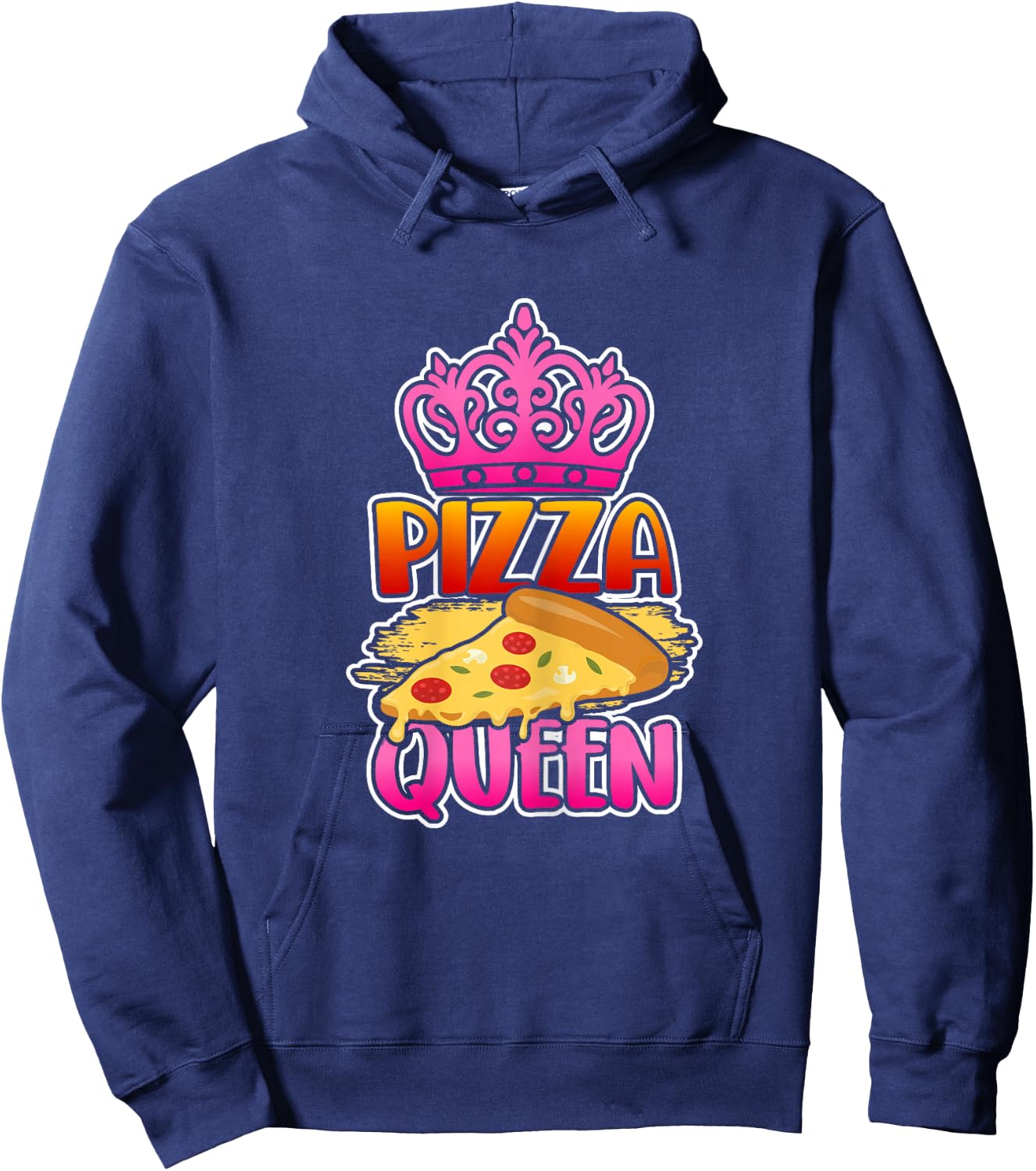 Pizza Queen Crown Funny Girls Pizza Lovers Gift Hoodie - Hoodie | Navy
