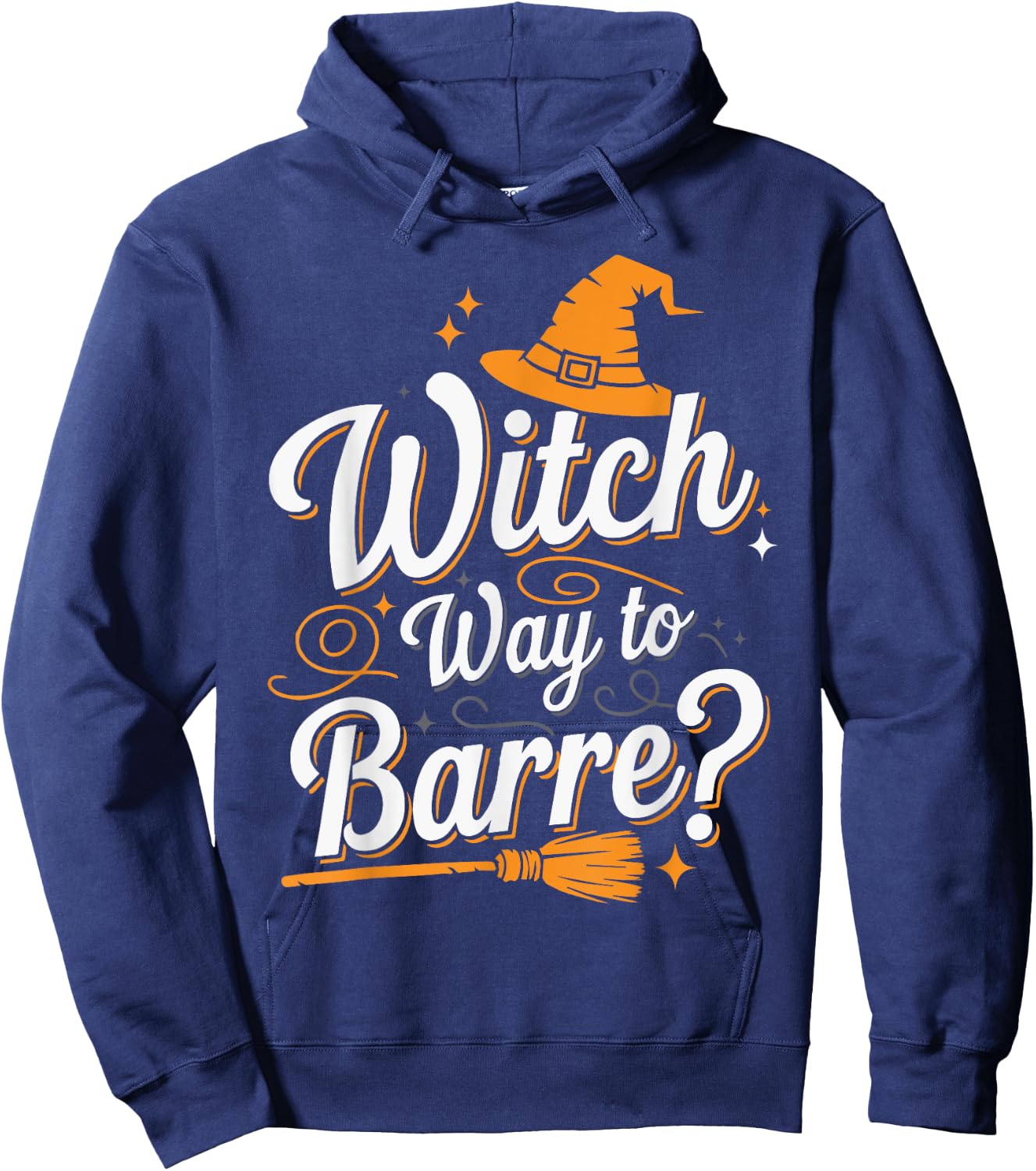 Funny Barre Halloween Witch Way to Barre Hoodie - Hoodie | Navy