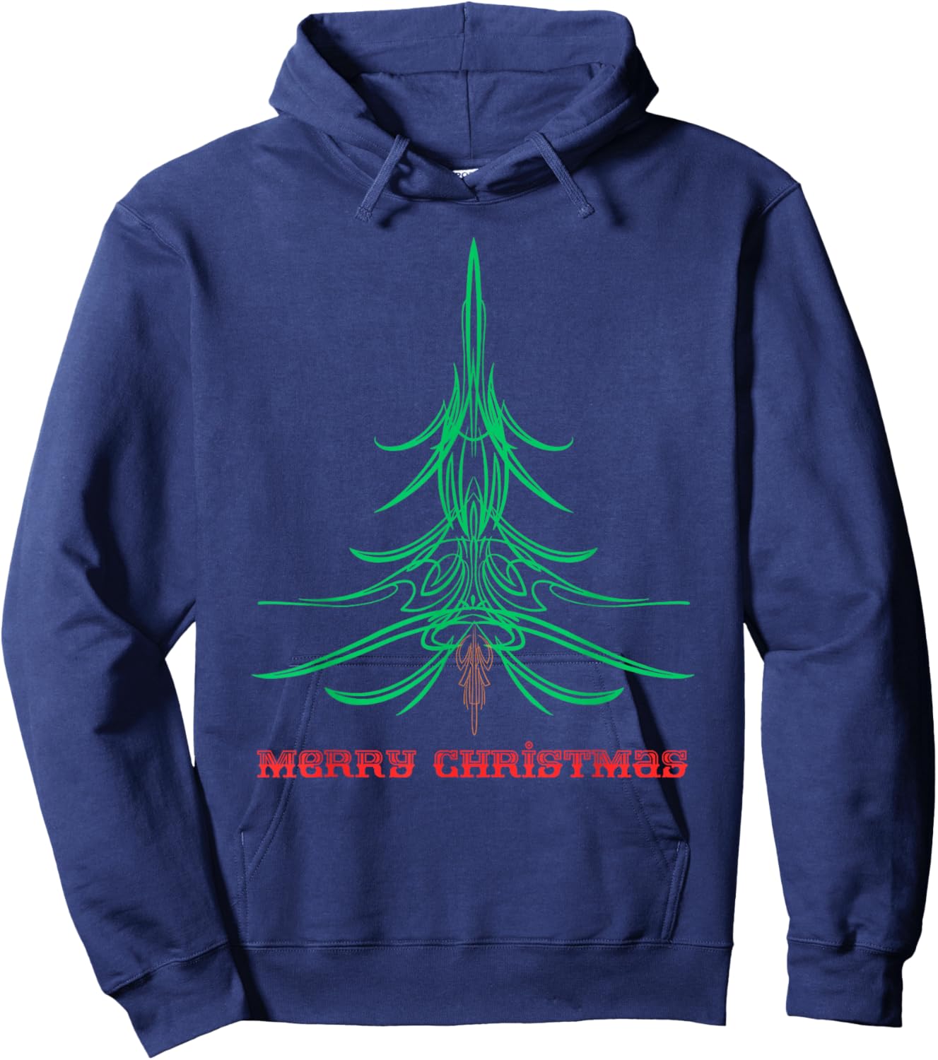 Christmas Pinstriping Hot Rod Style Hoodie - Hoodie | Navy