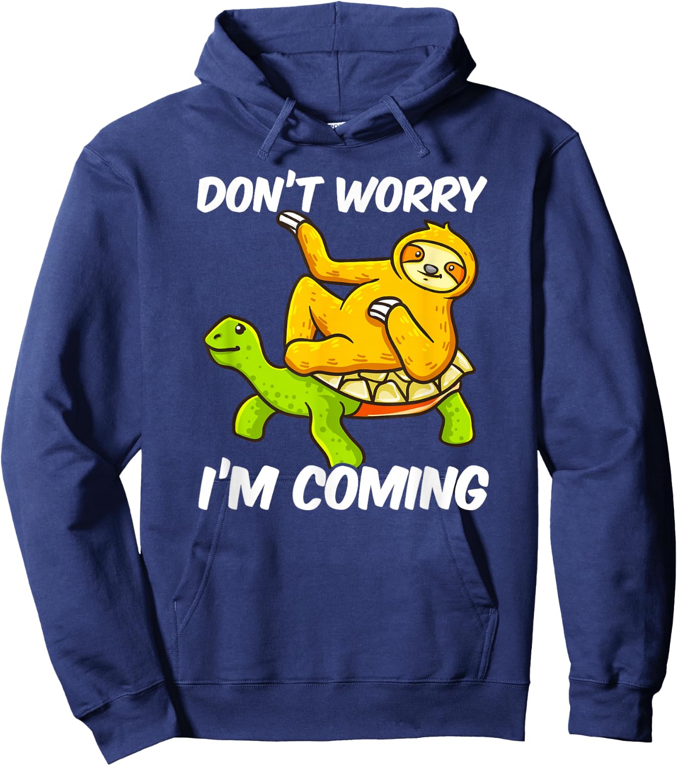 Sloth Riding Turtle Tortoise Men Sloth Lovers Hoodie - Hoodie | Navy