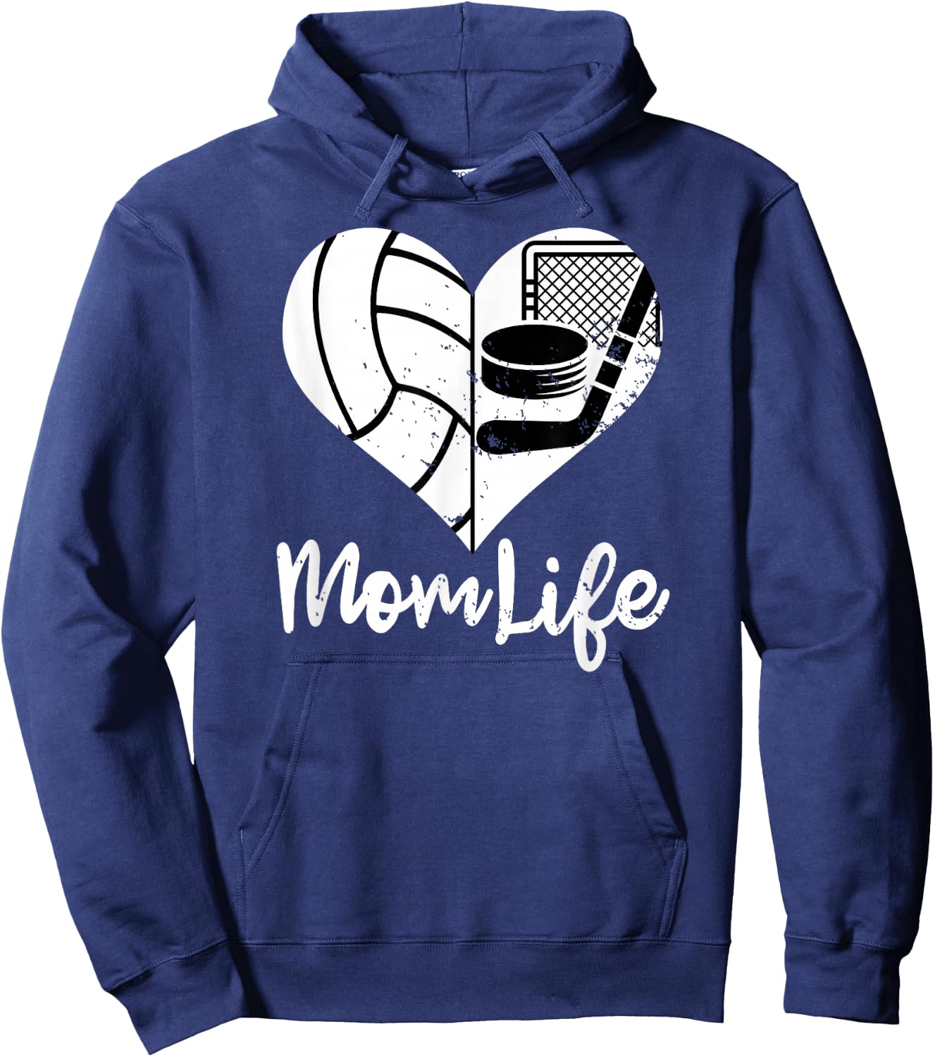 Mom Life Funny Volleyball Hockey Mom Hoodie - Hoodie | Navy