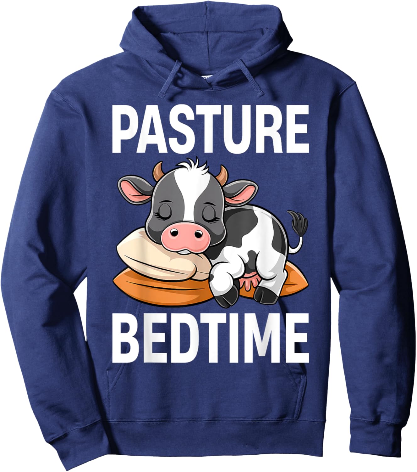 Funny Pasture Bedtime Cute Cow Pajamas PJ Sleep Hoodie - Hoodie | Navy