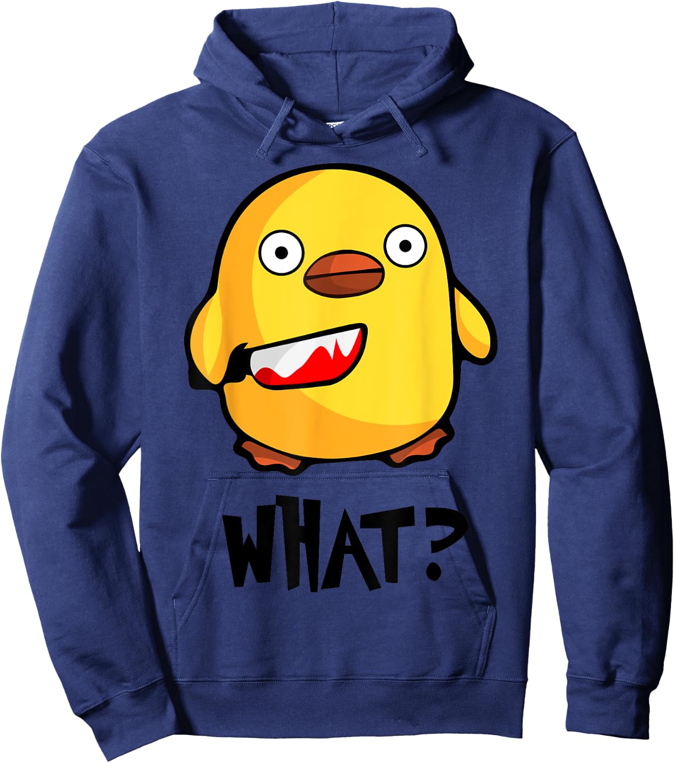 Chicken What? Funny Cute baby chick with knife Hoodie - Hoodie | Navy