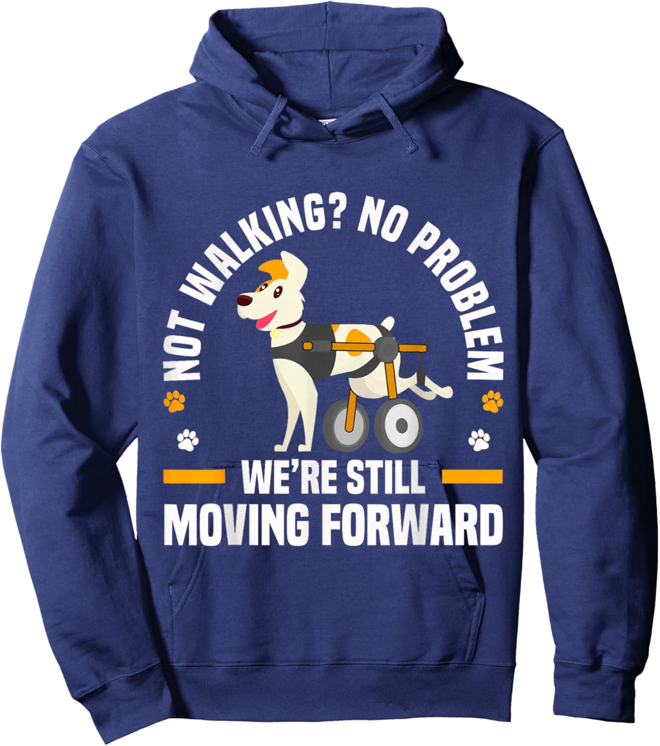 Wheelchair Dog with Handicap for Disabled Dogs Hoodie - Hoodie | Navy
