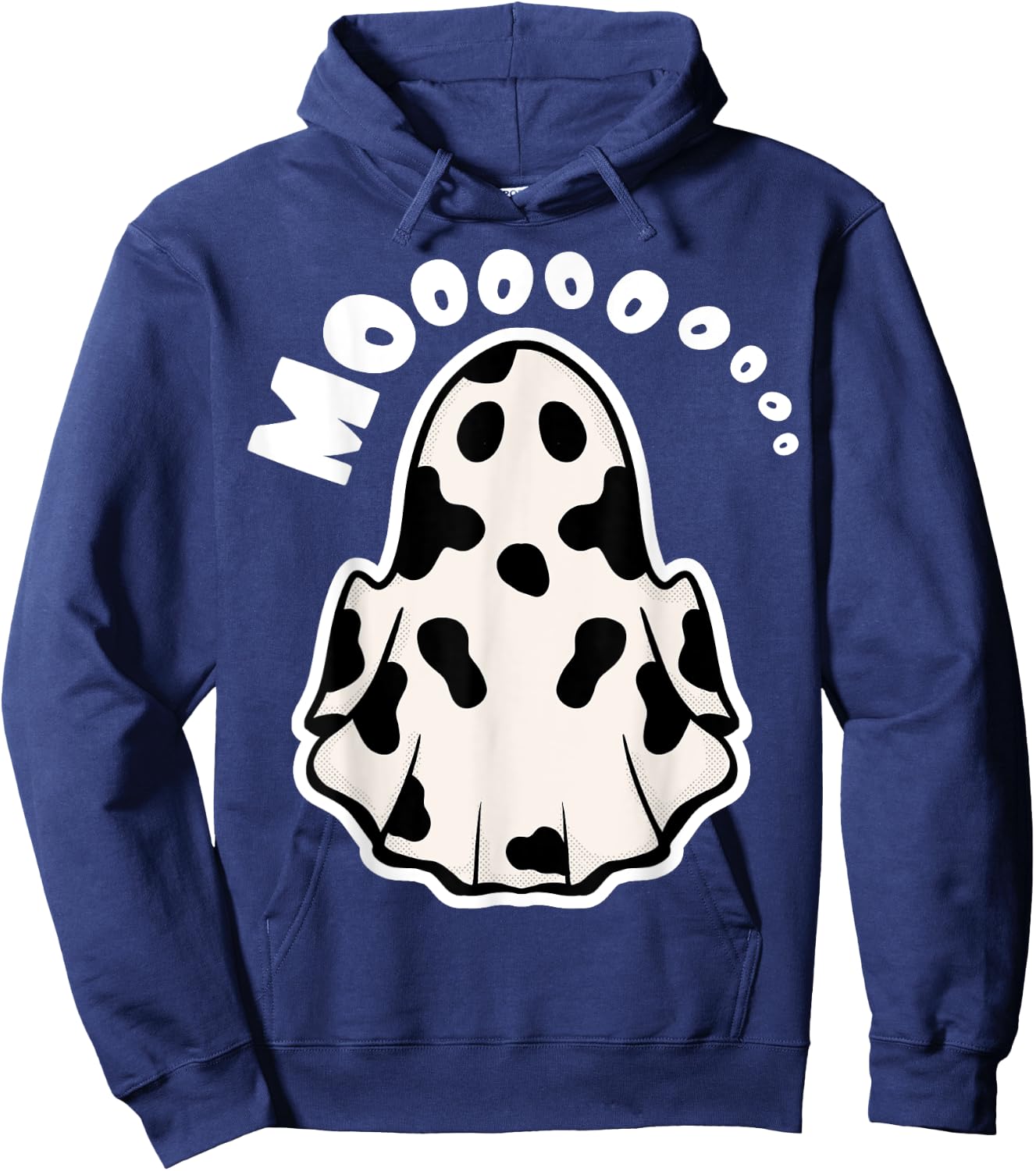 Ghost Cow Moo Boo - Funny Cow Ghost Hoodie - Hoodie | Navy