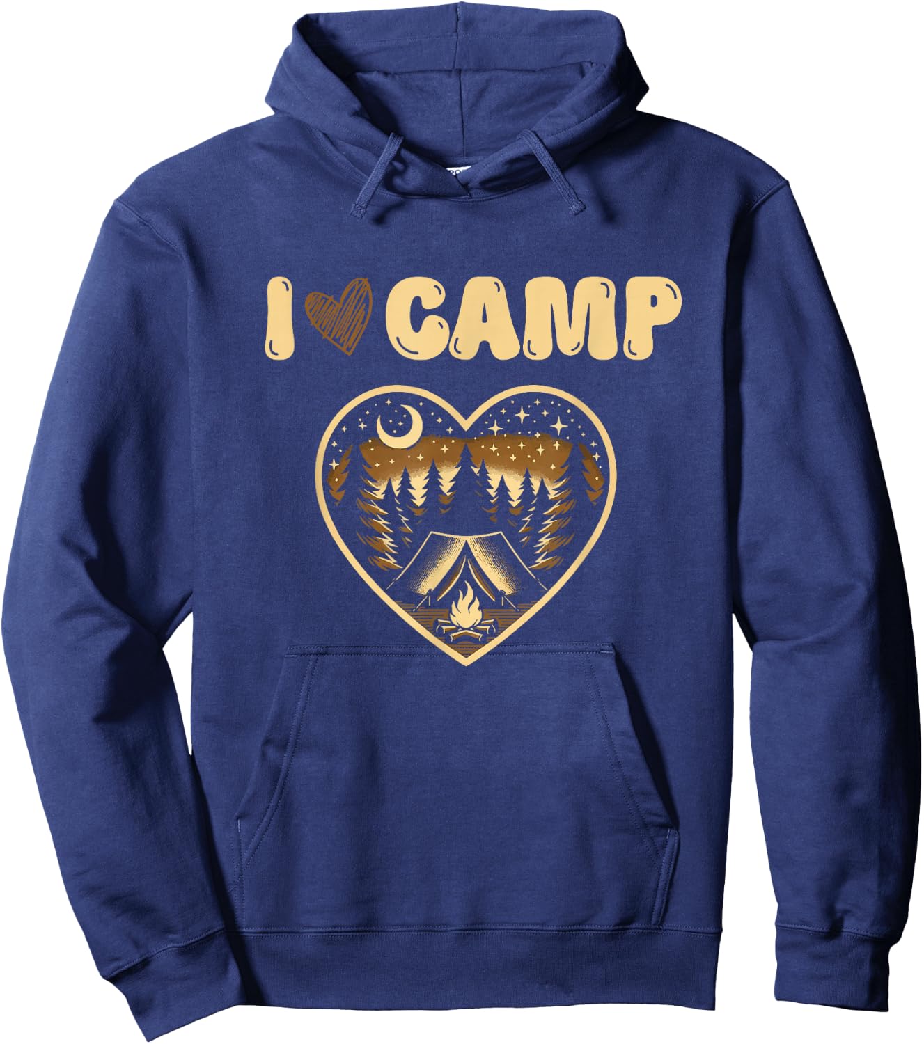 I love camp Funny Glamping Camping Lover Design Hoodie - Hoodie | Navy