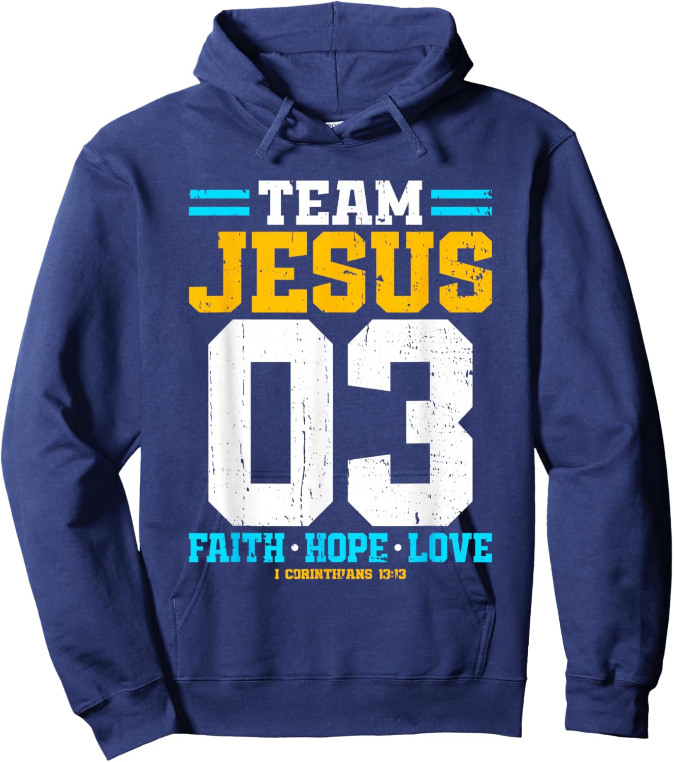 Christian - Team Jesus 03 Faith Hope Love Hoodie - Hoodie | Navy