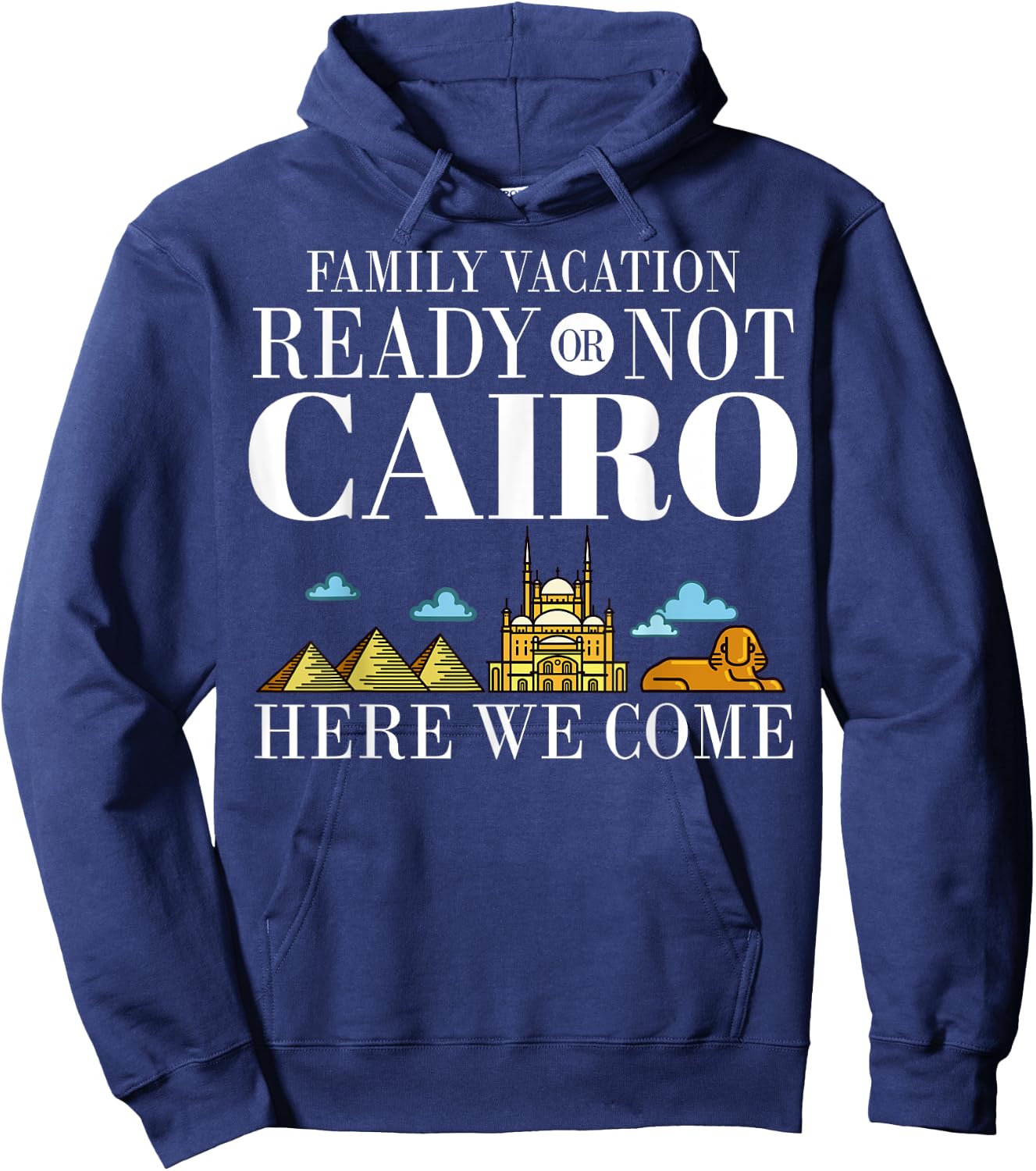 Cairo Egypt City Trip Skyline Map Travel Hoodie - Hoodie | Navy