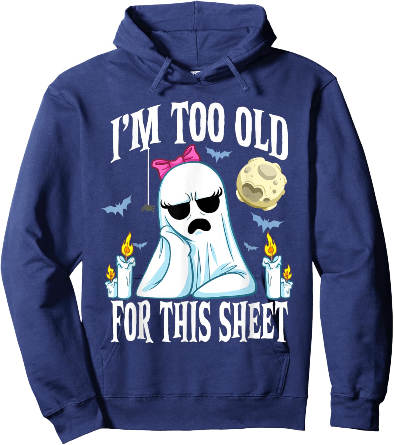 Funny Halloween Ghost Face Costume Adult Hoodie - Hoodie | Navy