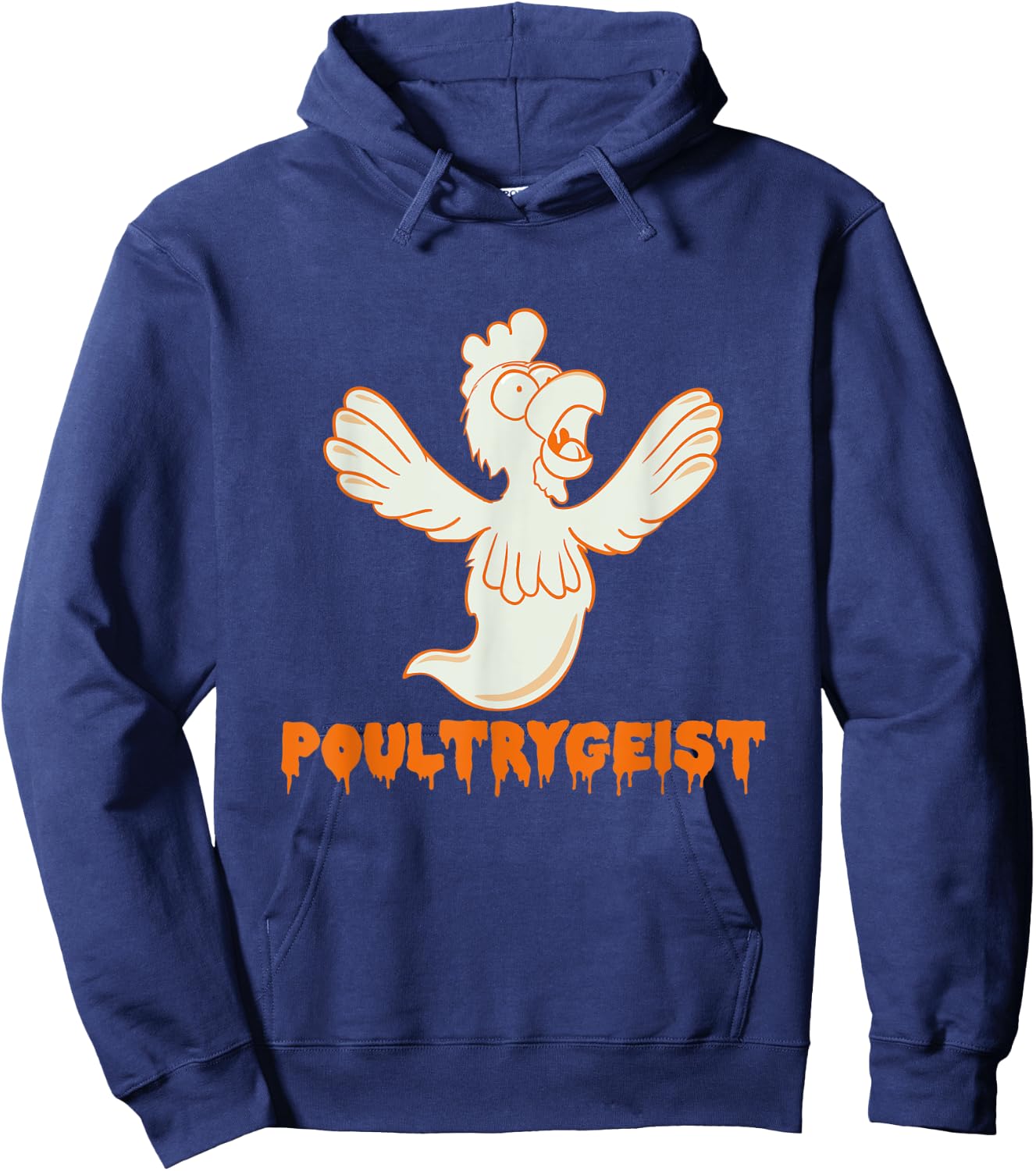Poultrygeist Funny Chicken Ghost Pun Hoodie - Hoodie | Navy