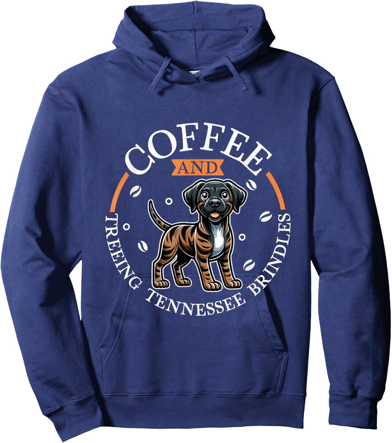 Coffee and Treeing Tennessee Brindle Hoodie - Hoodie | Navy