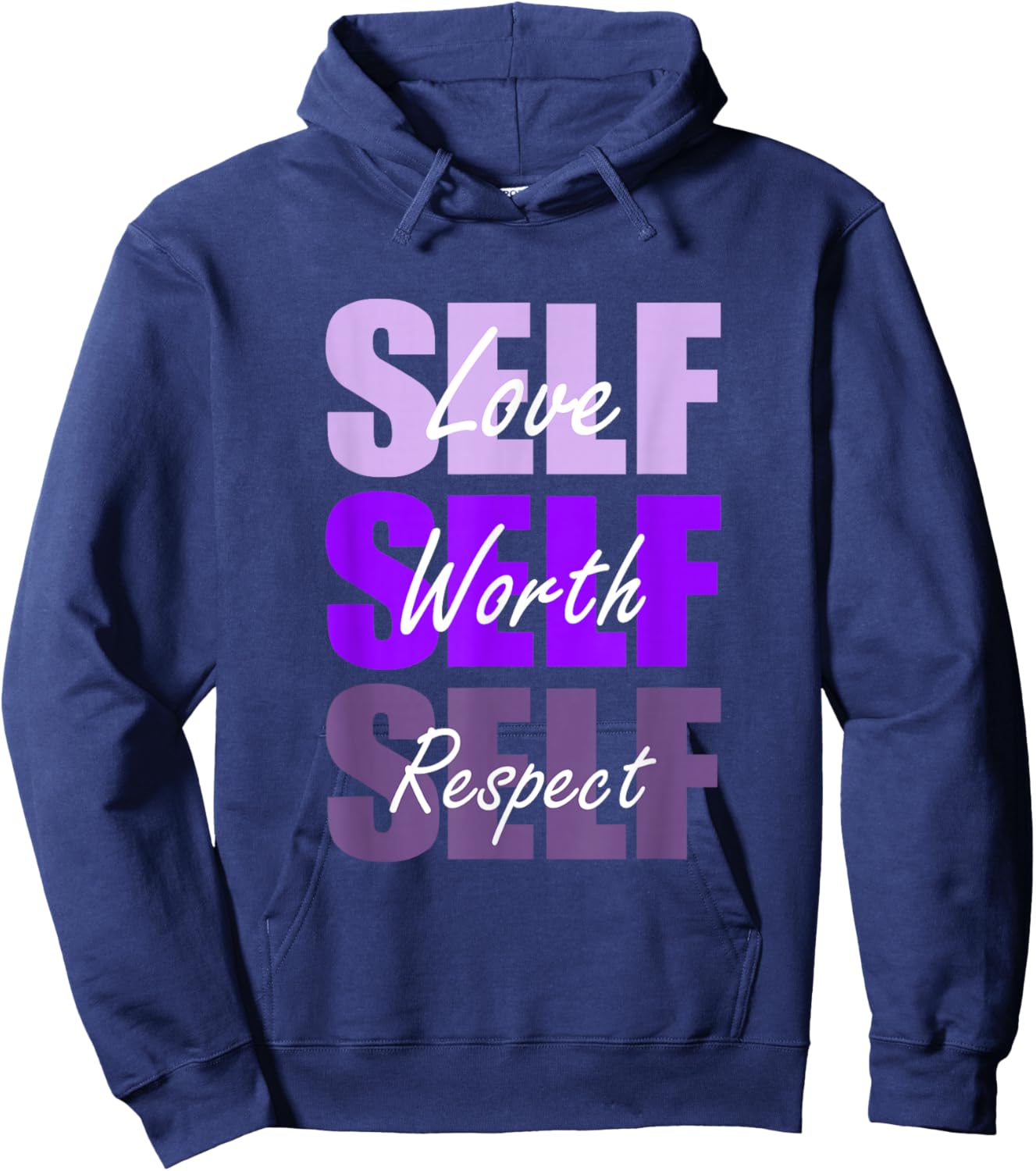 Purple Self-ish X 3 Purple Color Graphic Hoodie - Hoodie | Navy