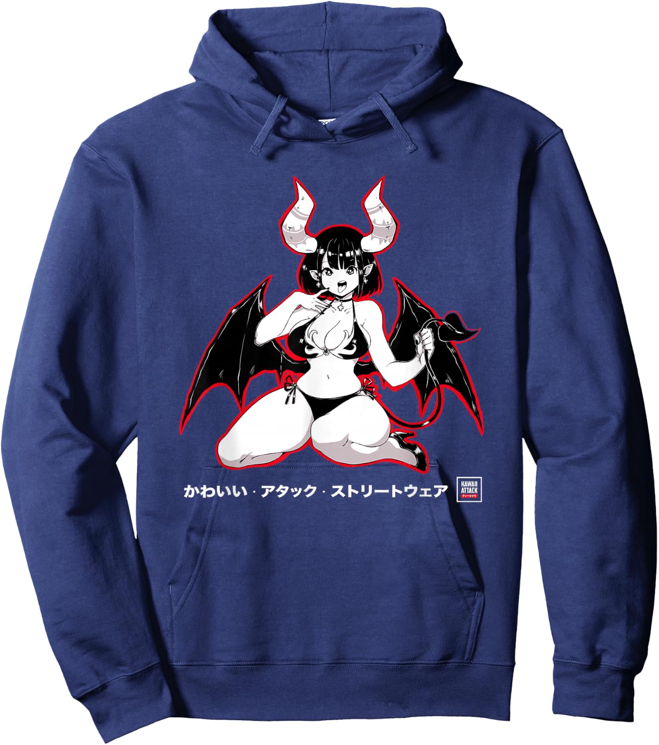 Yandere Succubus Kawaii Japanese Anime Hoodie - Hoodie | Navy