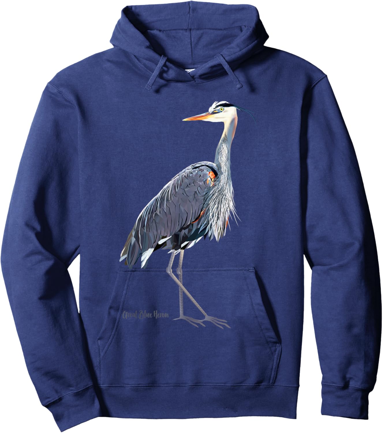 Heron Art Birder Shirt Wildlife Bird Watching Hoodie - Hoodie | Navy