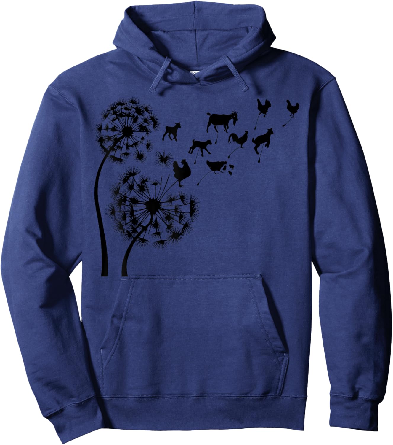 Dandelion goat and chicken Hoodie - Hoodie | Navy