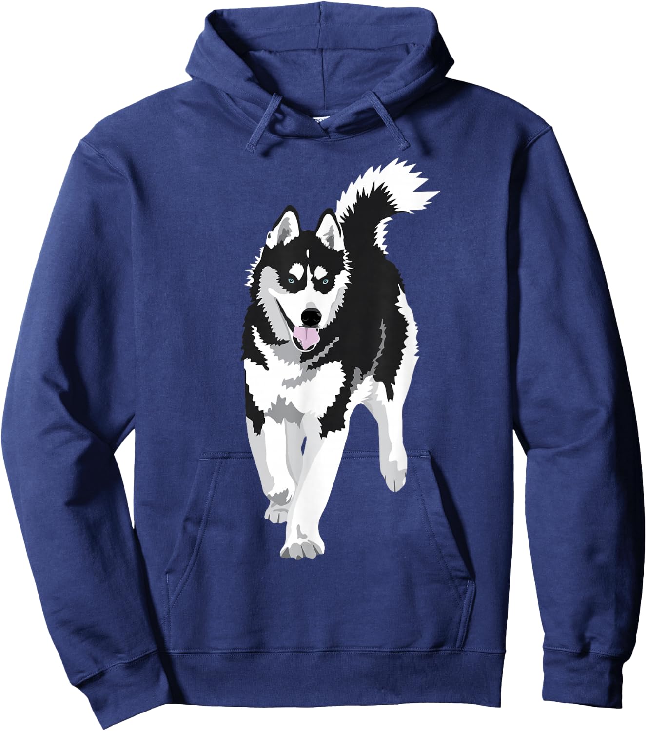 black and white Siberian Husky Snow Dog Hoodie - Hoodie | Navy
