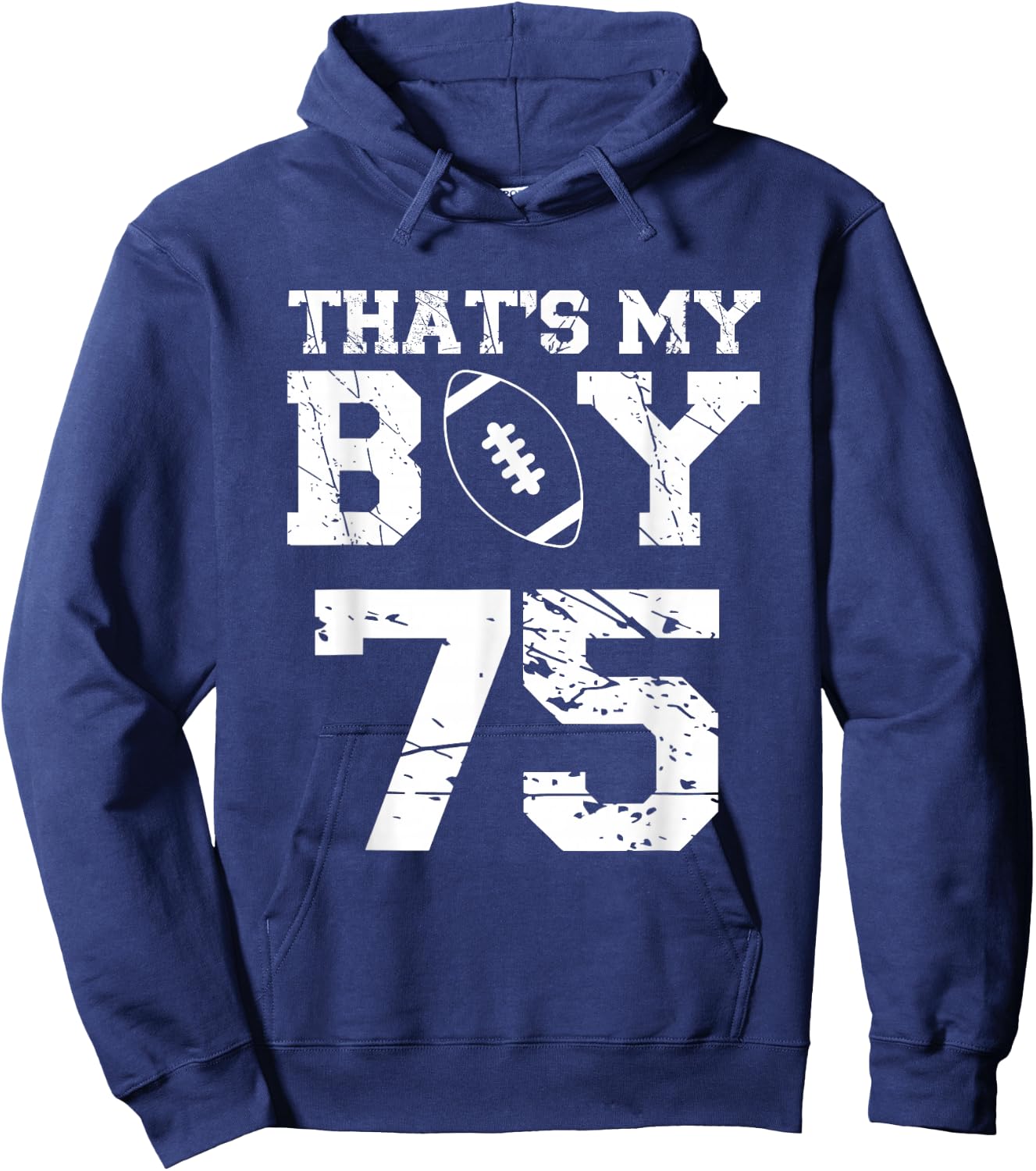 Das ist mein Junge Football Number 75 Hoodie - Hoodie | Navy