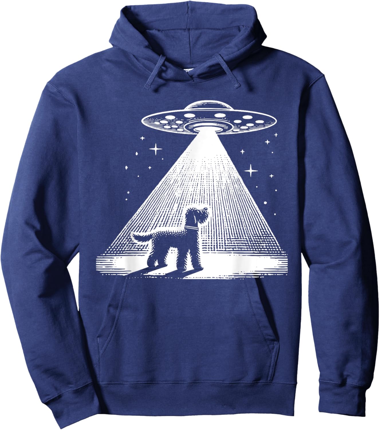 Whoodle Mom Dad Dog - Funny Alien UFO Hoodie - Hoodie | Navy