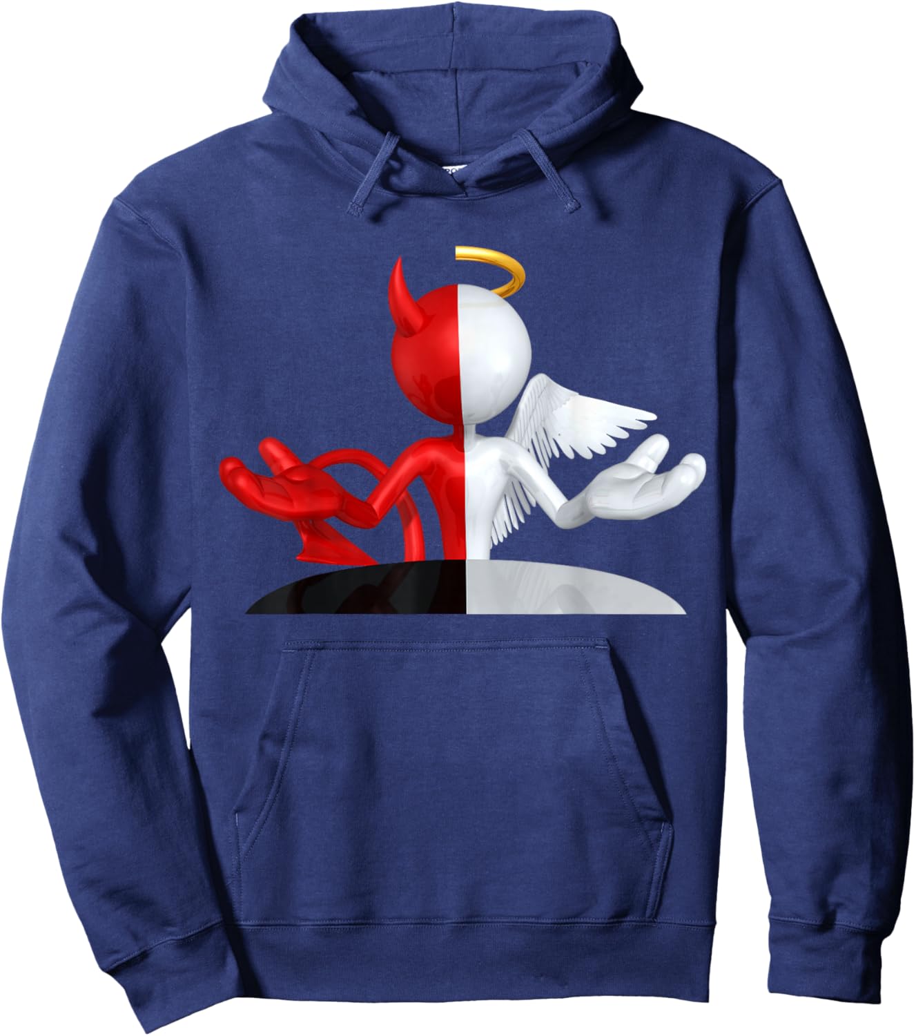 Angel and Devil Good and Evil Gift Angel Halo Hoodie - Hoodie | Navy