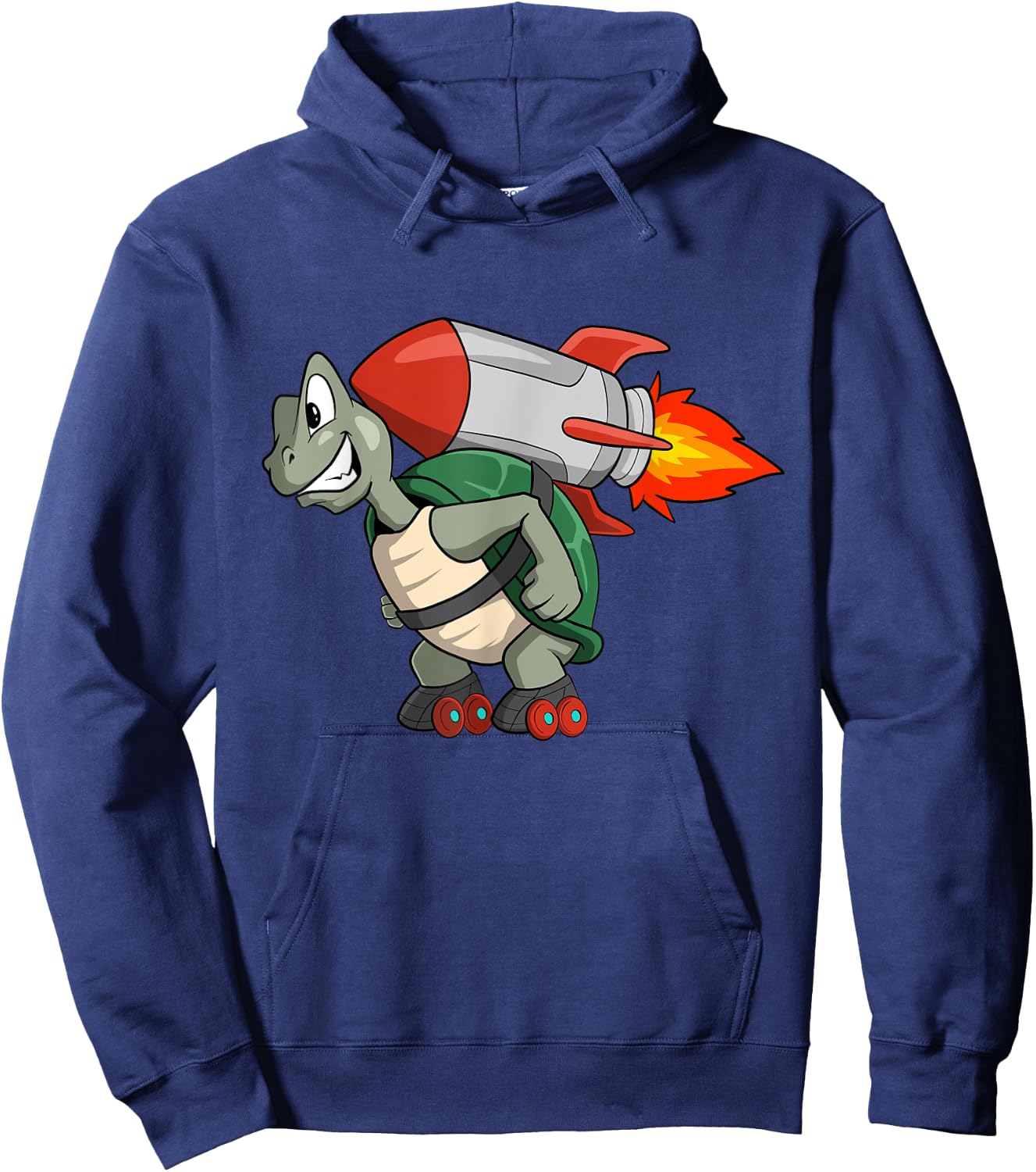 Cute turtle with roller skate and rocket pack Hoodie - Hoodie | Navy