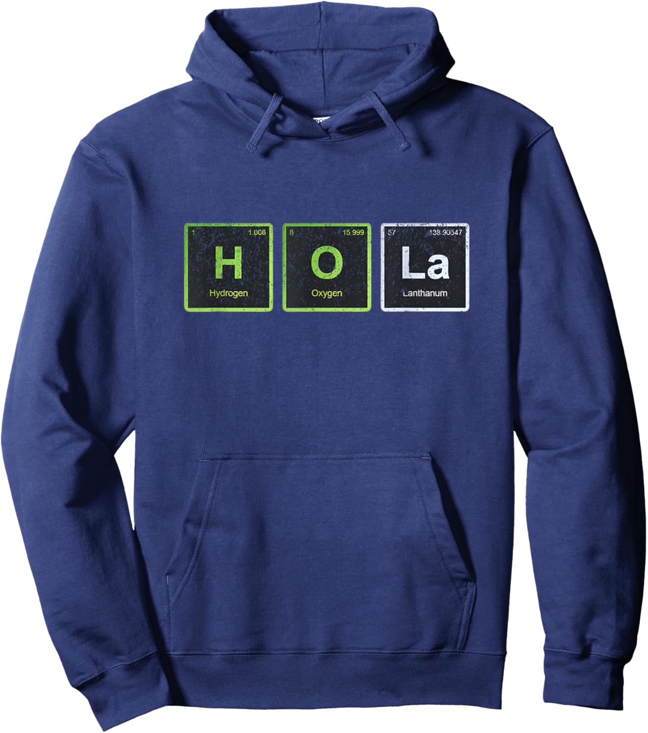 Hola Spanish Hi Hello Chemical Element Funny Hoodie - Hoodie | Navy