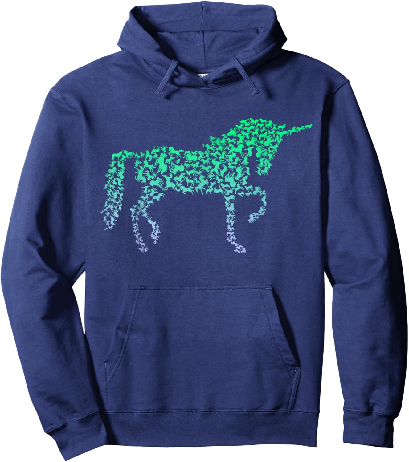 Silhouette Icon Unicorn Shirt | Boys Unicorn Hoodie - Hoodie | Navy