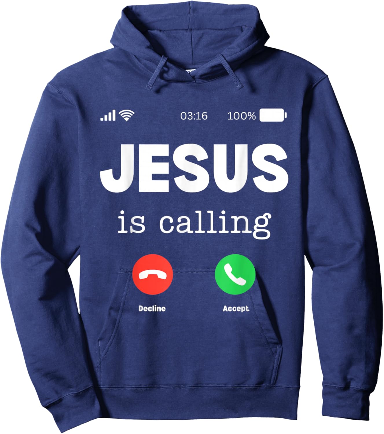 Classic Jesus Is Calling Hoodie - Hoodie | Navy