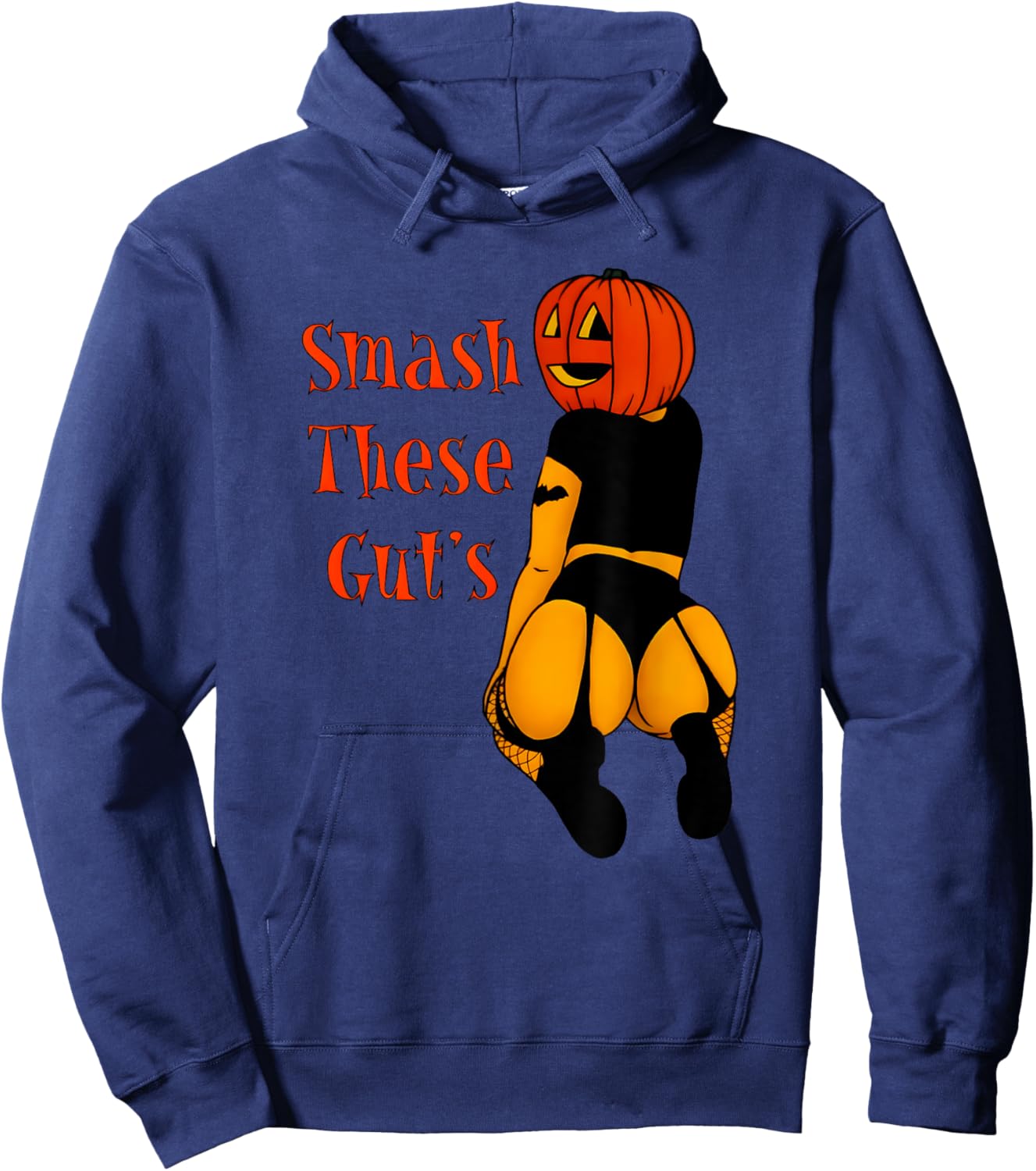 Smash these gut's funny pumpkin halloween joke Hoodie - Hoodie | Navy
