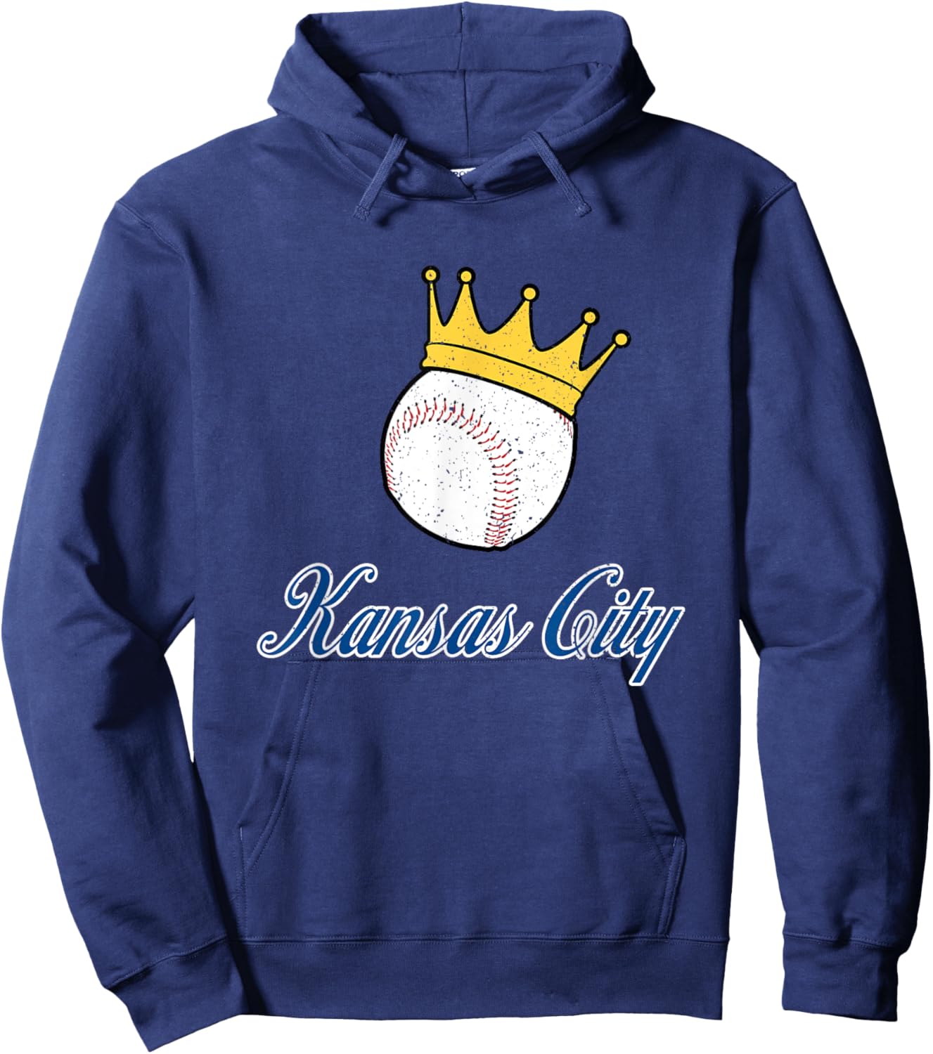 Vintage Baseball And Crown Kansas City Hoodie - Hoodie | Navy