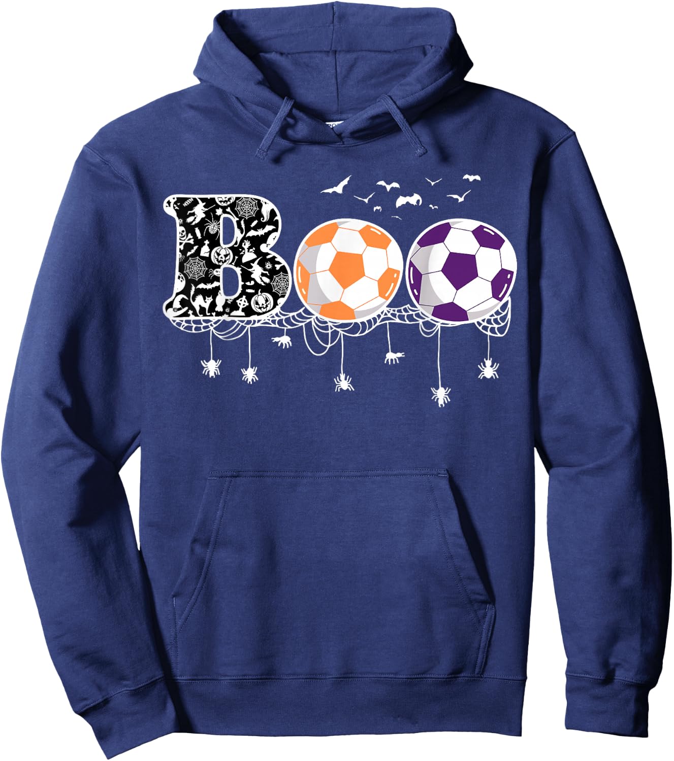 Boo Soccer Funny Halloween Football Hoodie - Hoodie | Navy