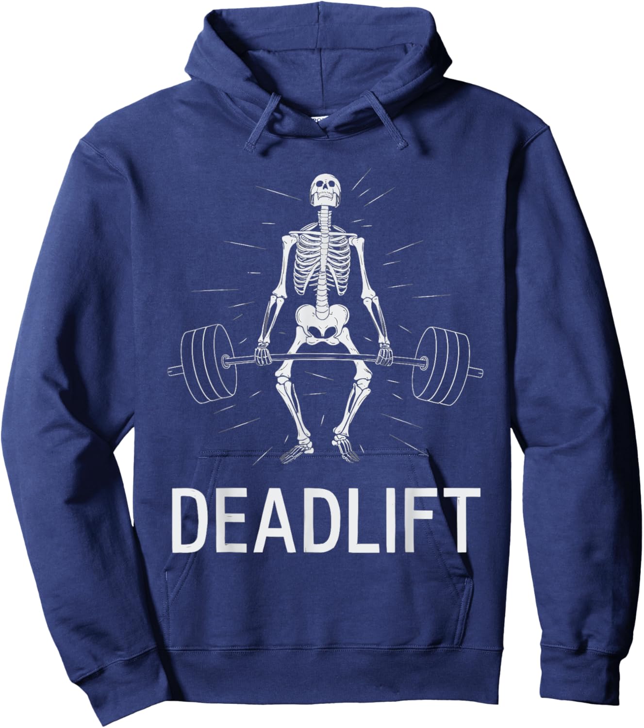 Skeleton Deadlift Spooky Weightlifting Workout Hoodie - Hoodie | Navy