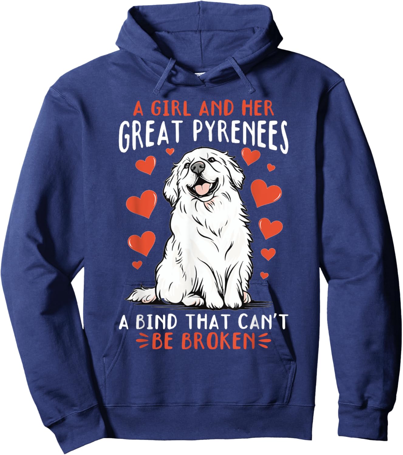 Great Pyrenees Dog Owner Men Women Girls Kids Hoodie - Hoodie | Navy