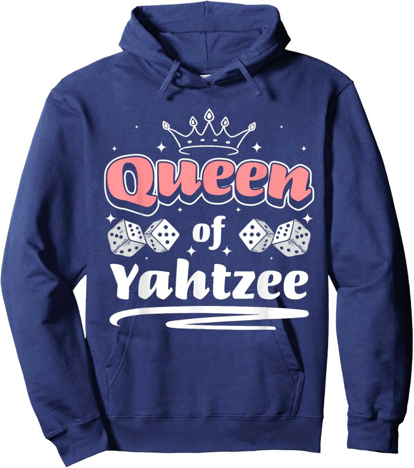 Queen Of Yahtzee Game Night Dice Game Hoodie - Hoodie | Navy