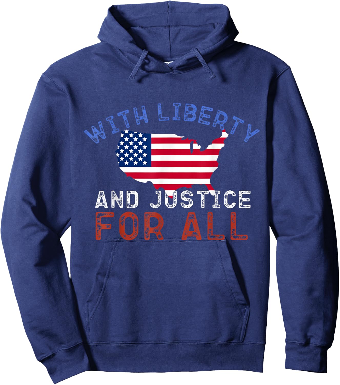 With Liberty And Justice For All Hoodie - Hoodie | Navy