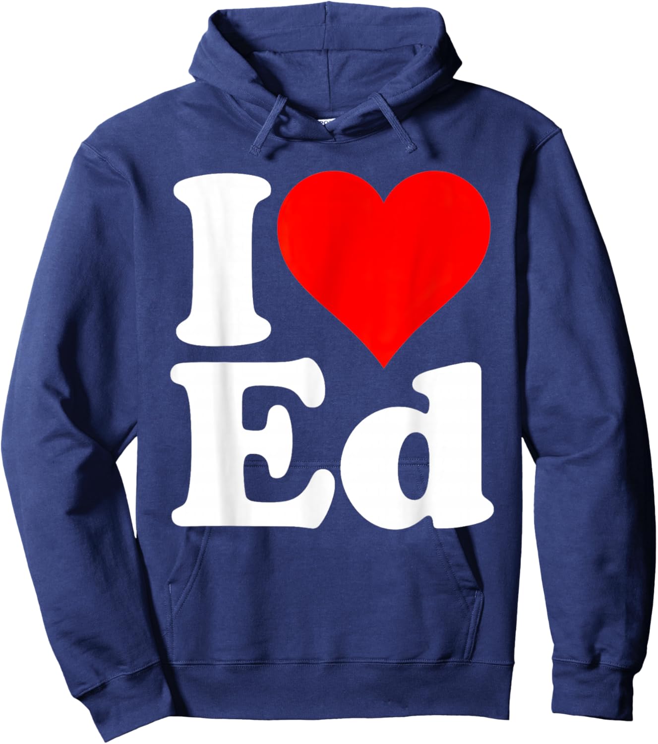 I Love Heart ED Name Hoodie - Hoodie | Navy