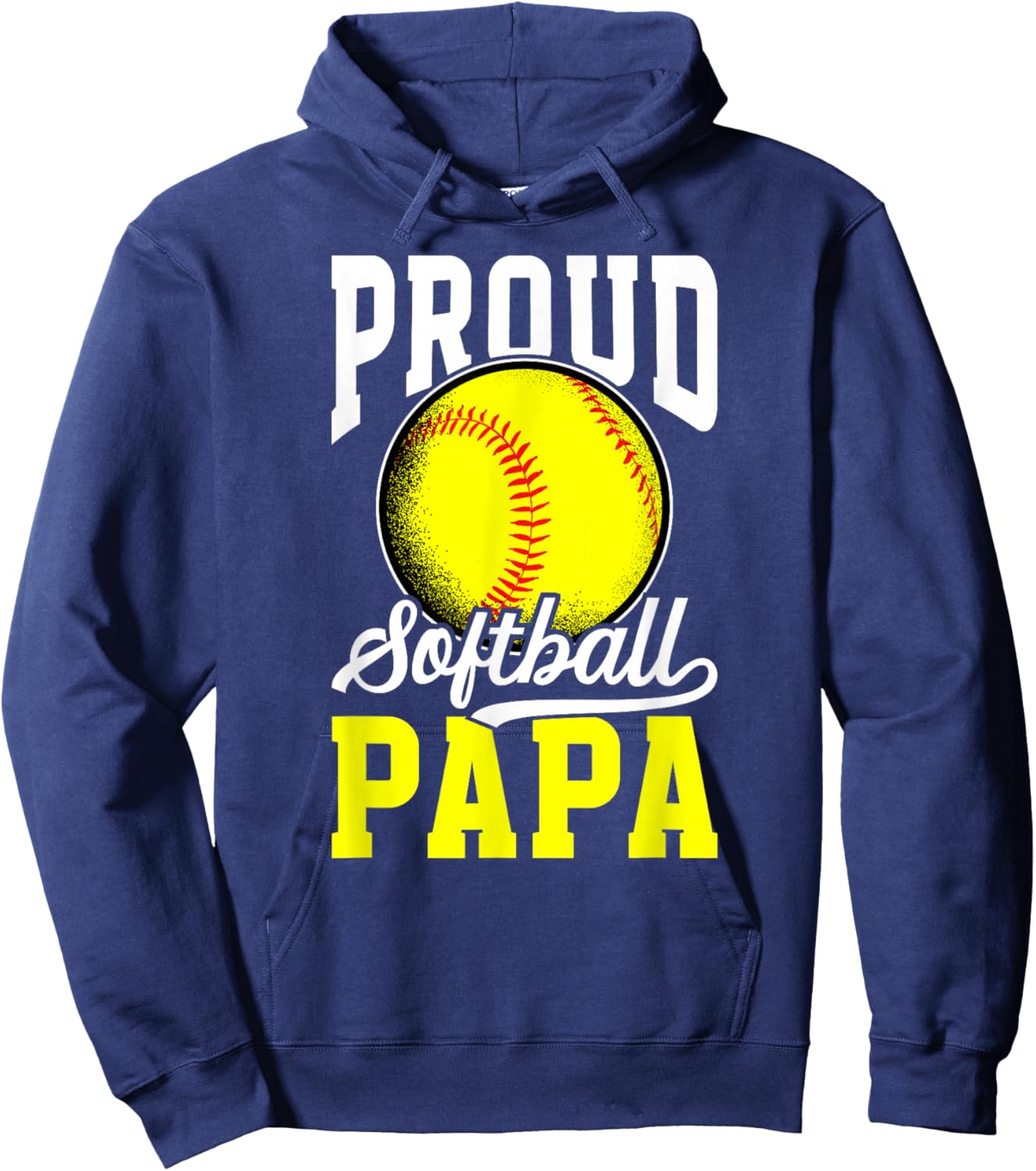 Proud Softball Papa Of A Softball Player Papa Hoodie - Hoodie | Navy