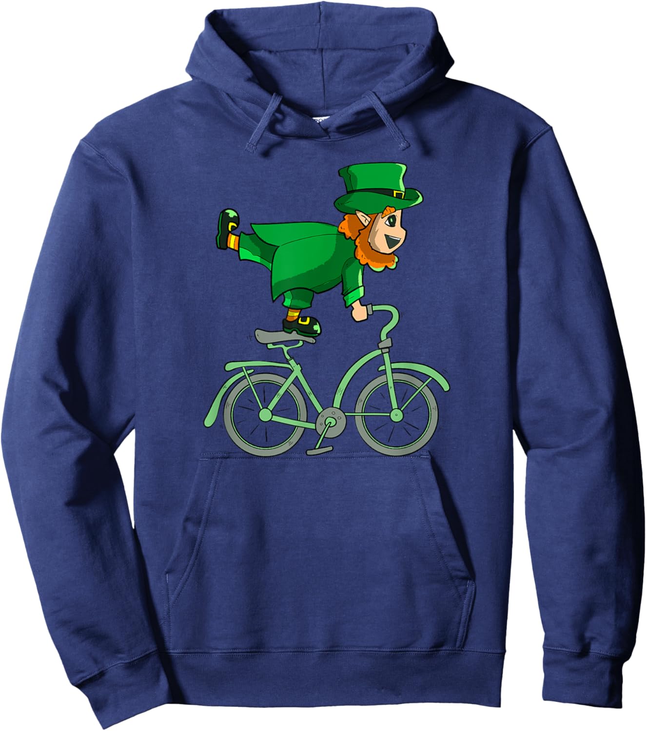 Leprechaun on a Bike | St Patrick's Day Cycling Hoodie - Hoodie | Navy
