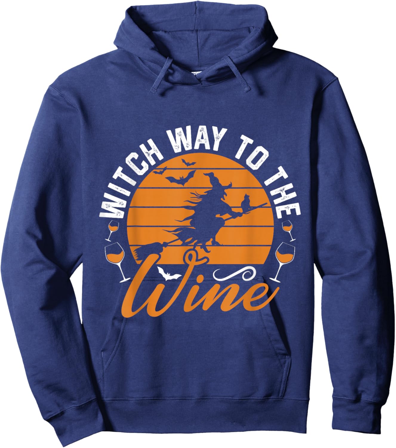Witch Way to The Wine Halloween Party Costume Hoodie - Hoodie | Navy
