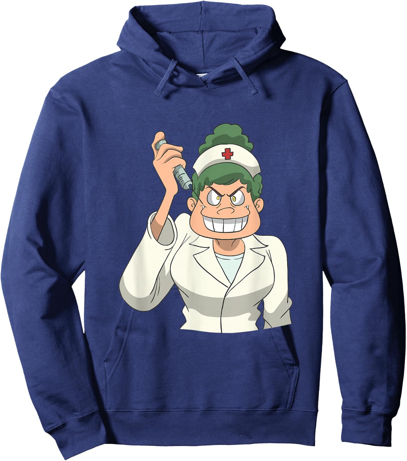 Nasty Nurse With Injection Hoodie - Hoodie | Navy