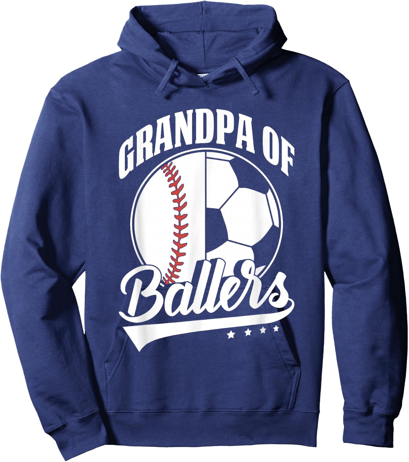 Grandpa Of Ballers Soccer Baseball Player Hoodie - Hoodie | Navy