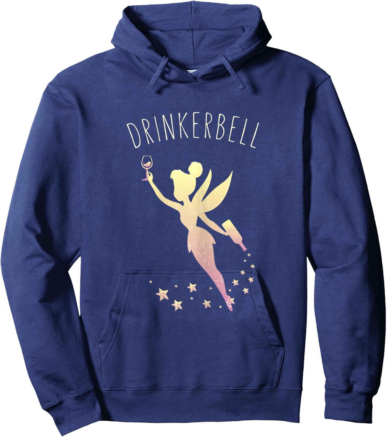 Drinkerbell Fairy Stars Cute Wine Drinking Hoodie - Hoodie | Navy