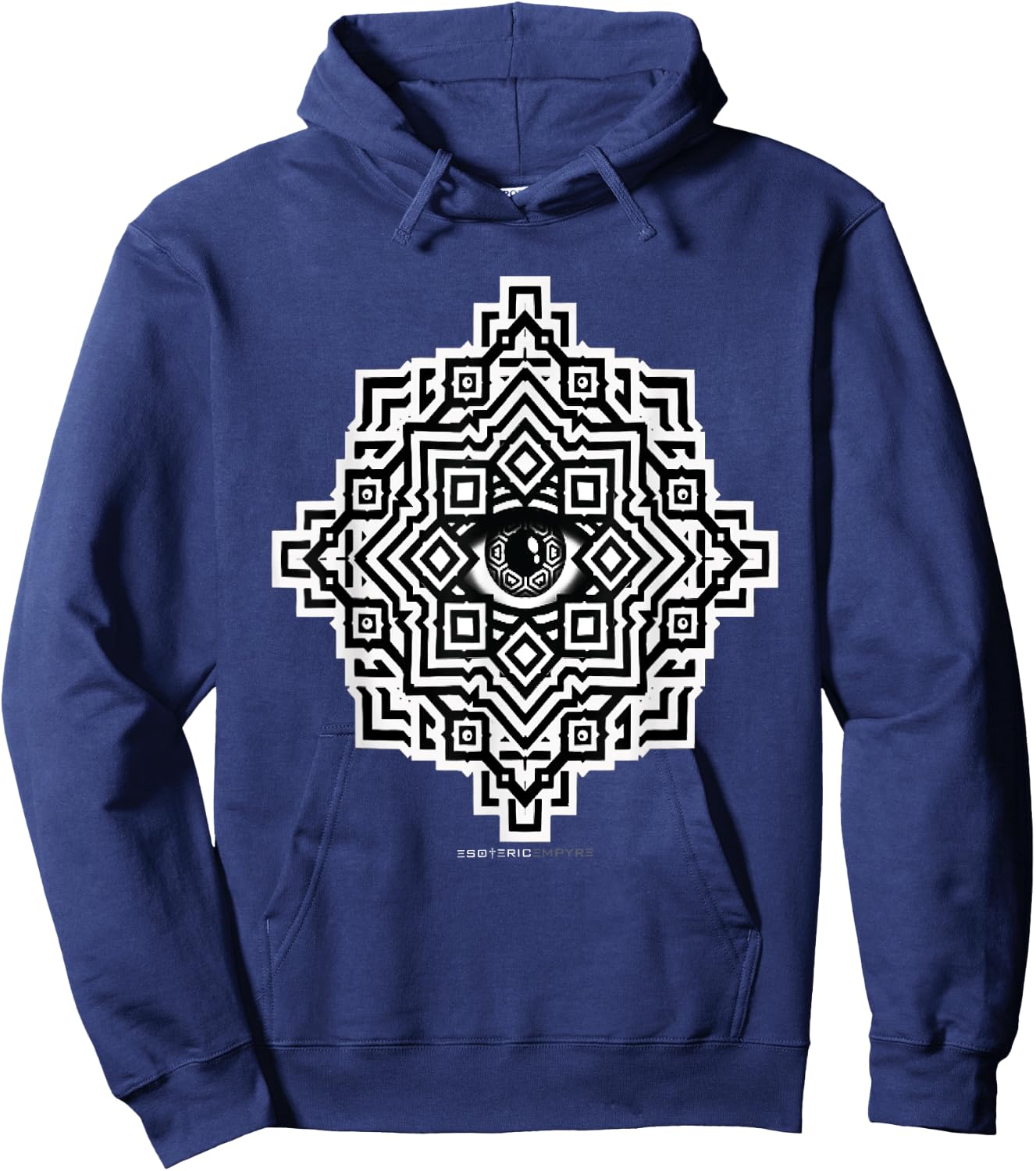 Sacred Geometry Eye Optical Illusion Trippy Hoodie - Hoodie | Navy