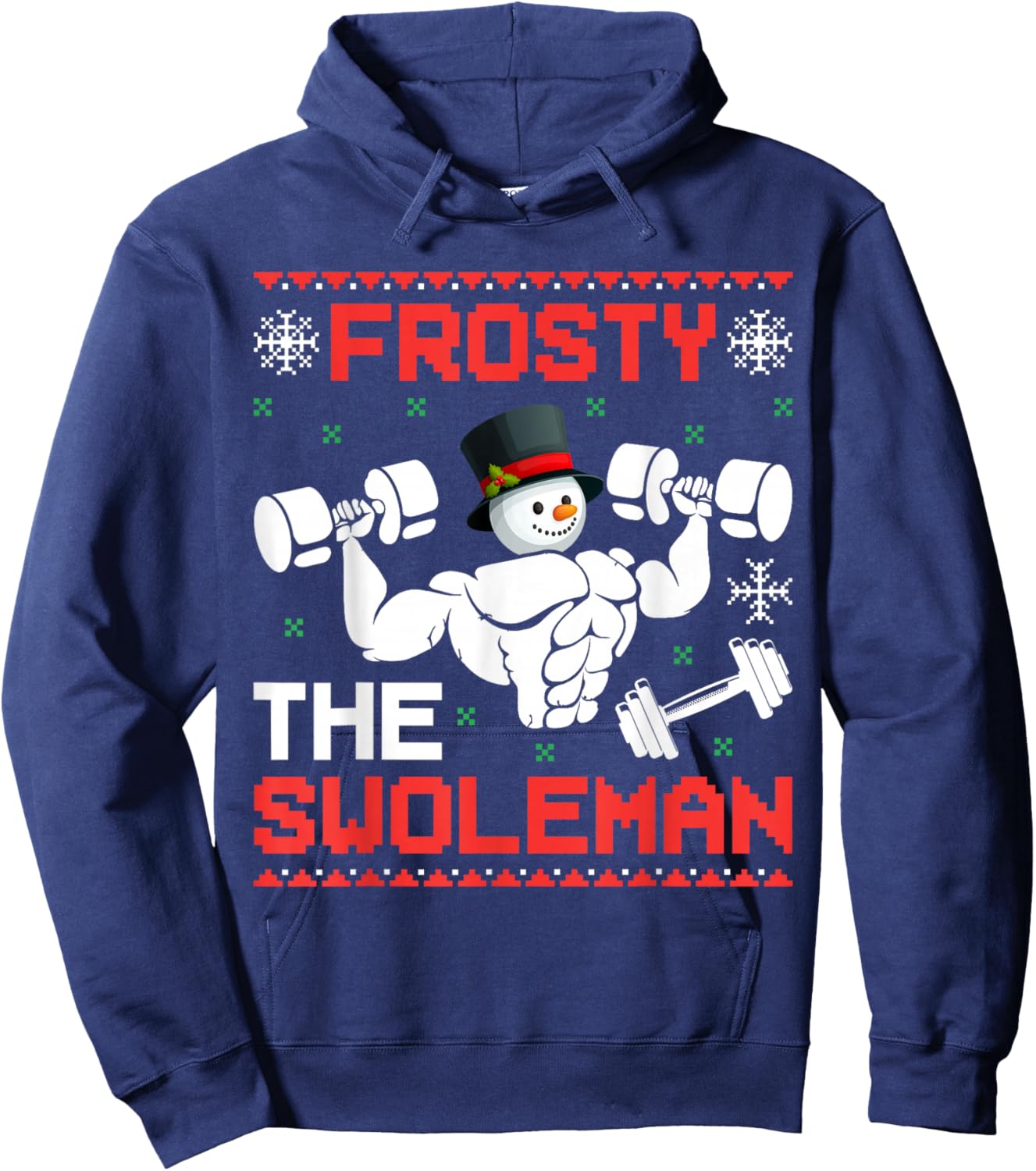 The Swoleman Ugly Christmas Gym Hoodie - Hoodie | Navy