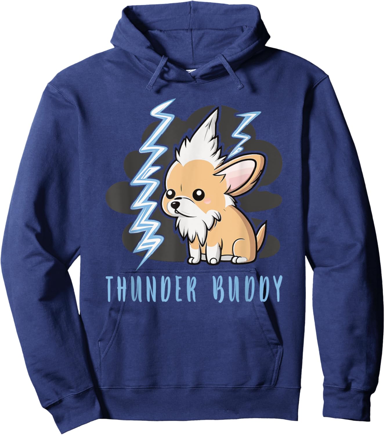 Thunder Buddy Dog Afraid Of Thunders Hoodie - Hoodie | Navy