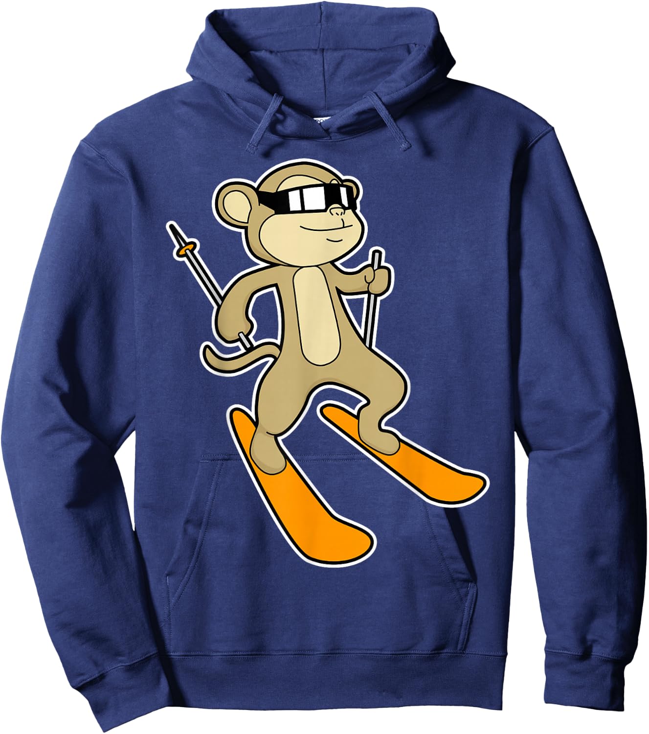 Monkey Skier Ski Winter sports Hoodie - Hoodie | Navy