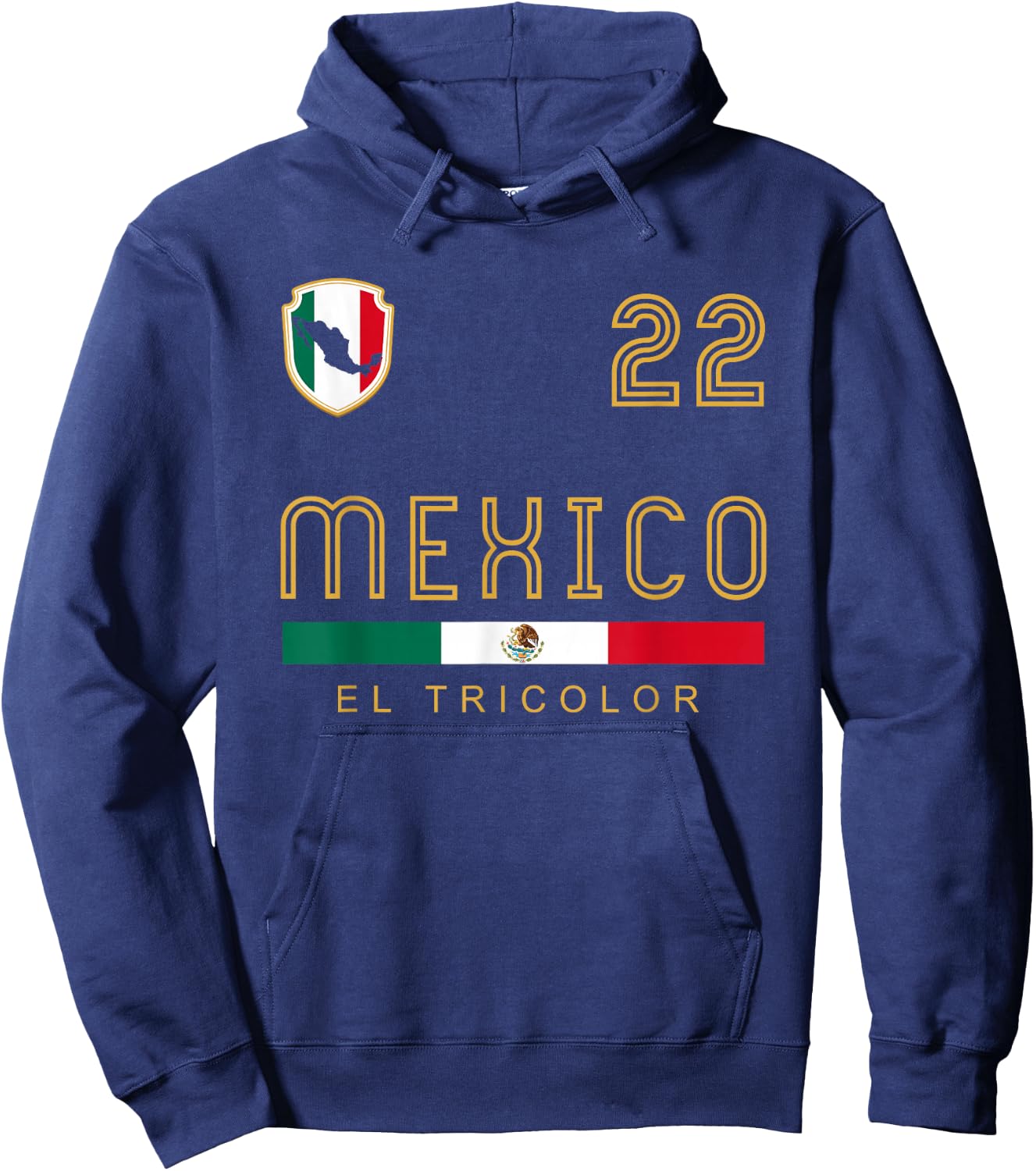 Vintage Mexico Football Flags Fan Gift Hoodie - Hoodie | Navy