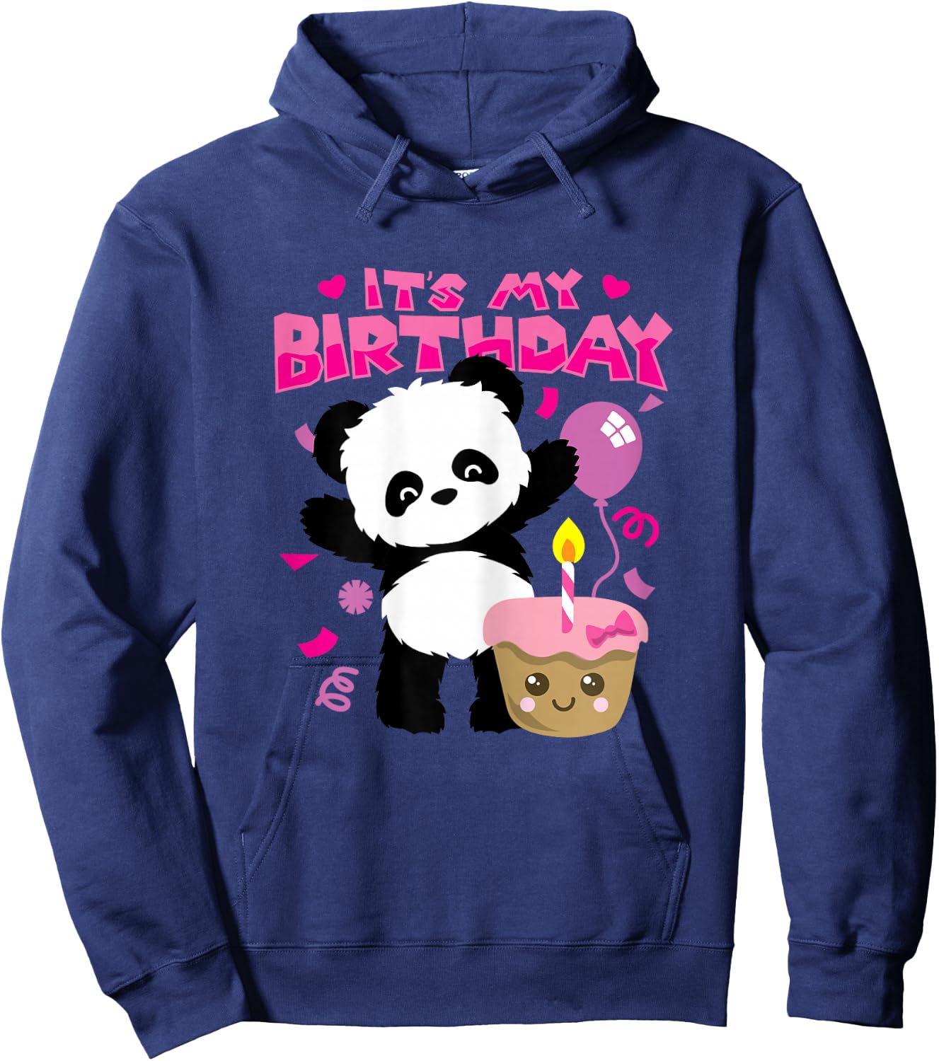 Panda It's My Birthday Party Gift Girls Hoodie - Hoodie | Navy